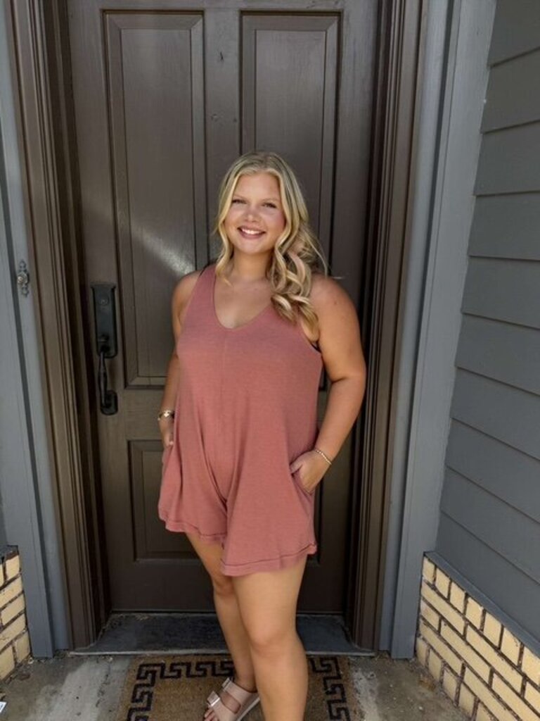 Sleeveless Solid Rust Romper ($10.00 at Checkout)