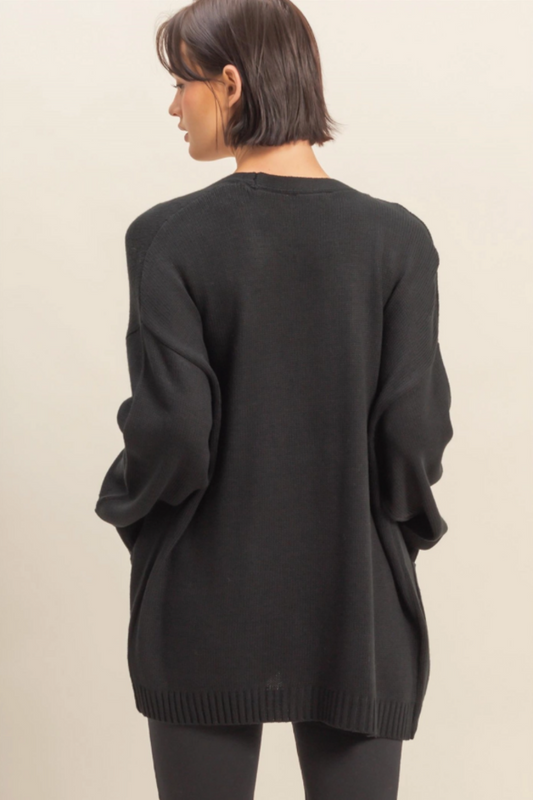 Oversized Cardigan with Pockets 920% OFF at Checkout)