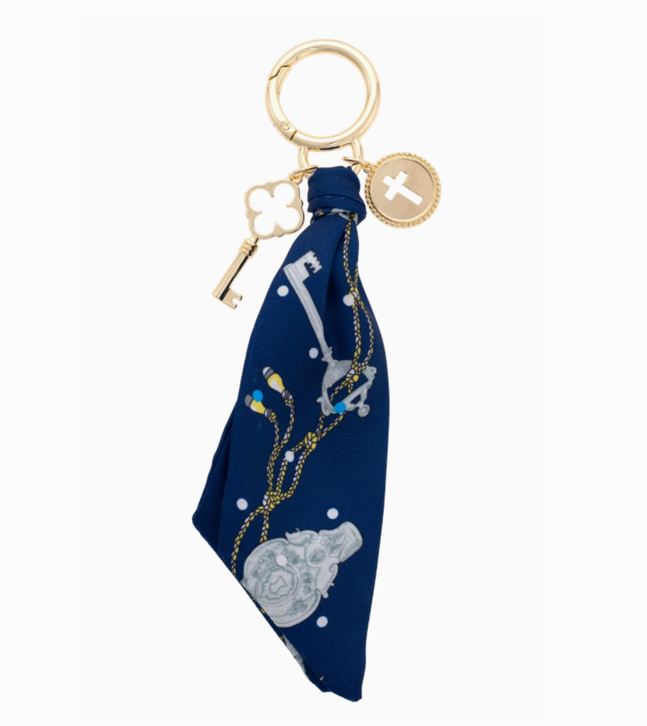 Elodie Cross Coin Scarf Bag Charm