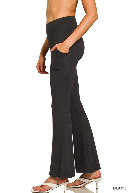 Microfiber Flare Pants