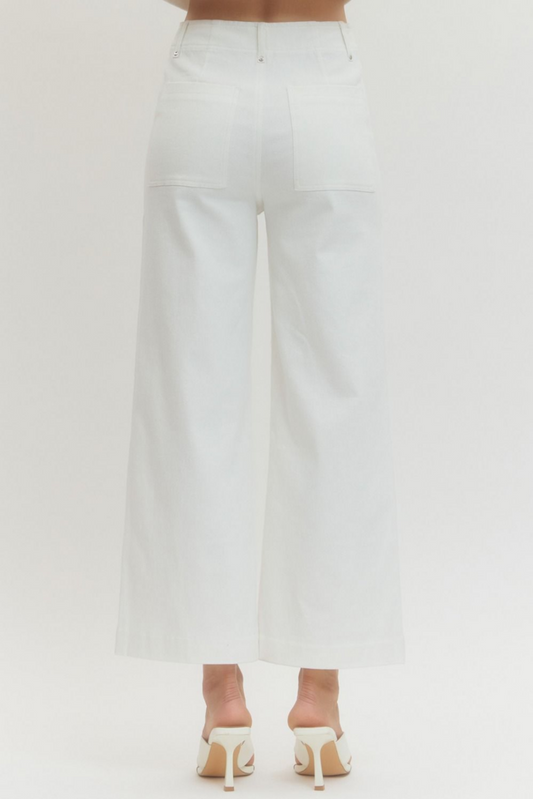 Off White Wide Leg Pants
