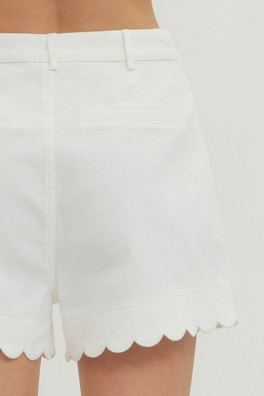 Scalloped Detail Shorts