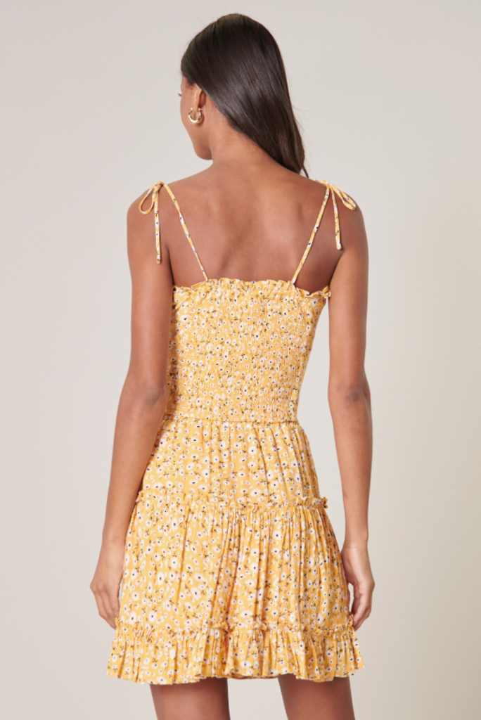 Doreen Daisy Tie Strap Smocked Top