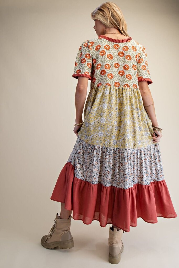 Printed Tiered Boho Dress