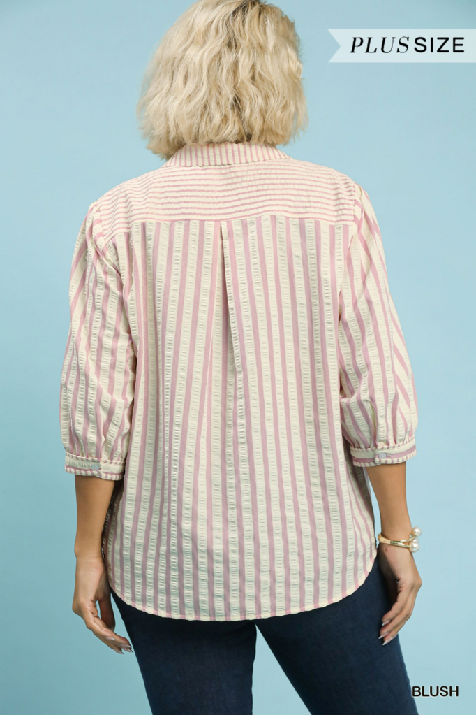 Stripe Collared Top