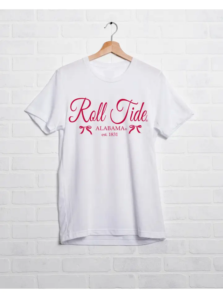 Bama Established Bows White Comfort Colors Tee