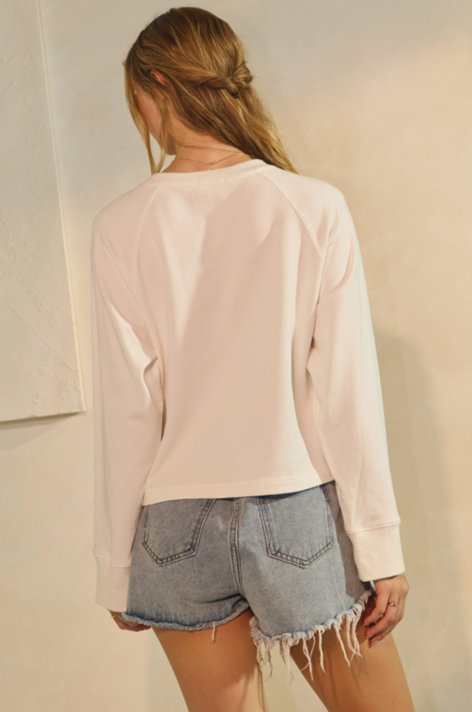 Cropped State Logo Sweatshirt WHITE