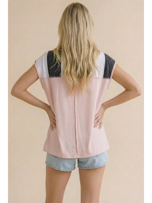 Flutter Sleeve Striped French Terry Shirt