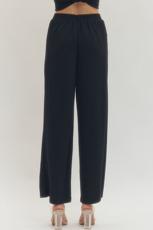 Knit Wide Leg Pant with Center Seam