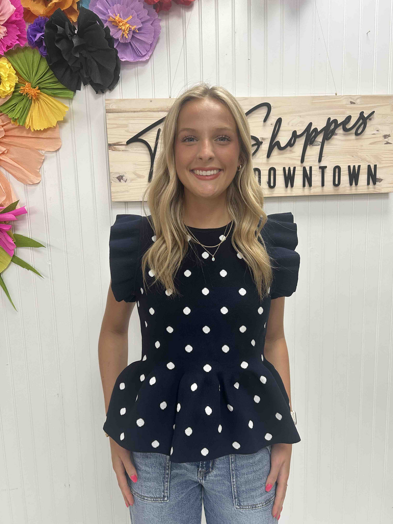 Polka Dot Peplum Top