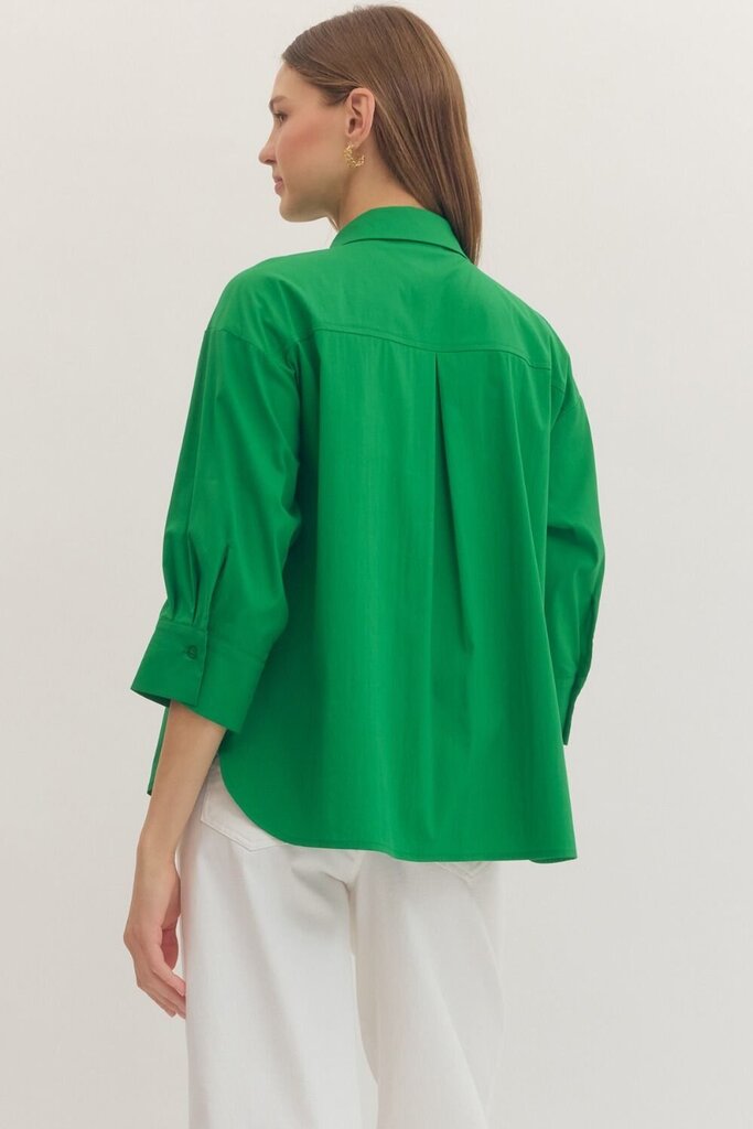 Green Top with Gold Sunshine Detail