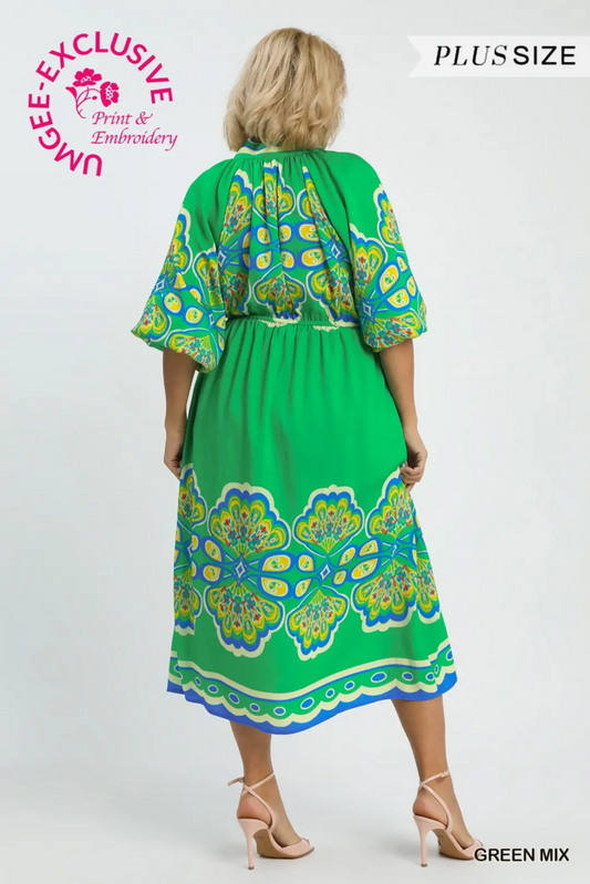 Maxi Dress Green Mix