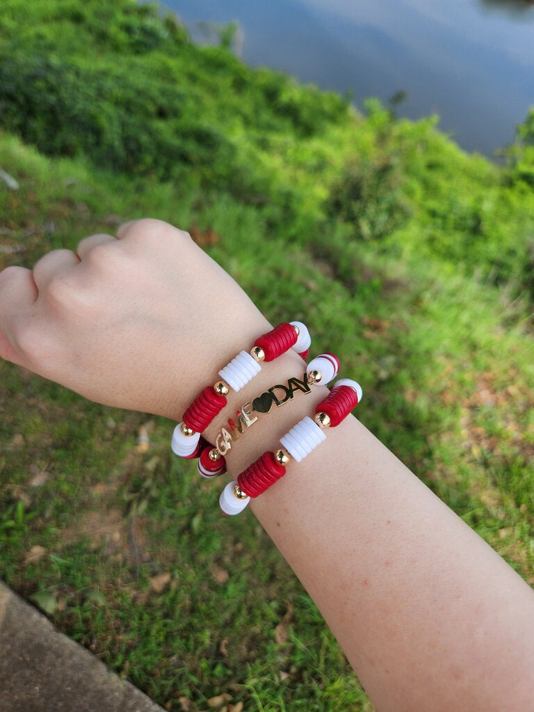 Gameday 3 Row Bead Bracelet- Alabama