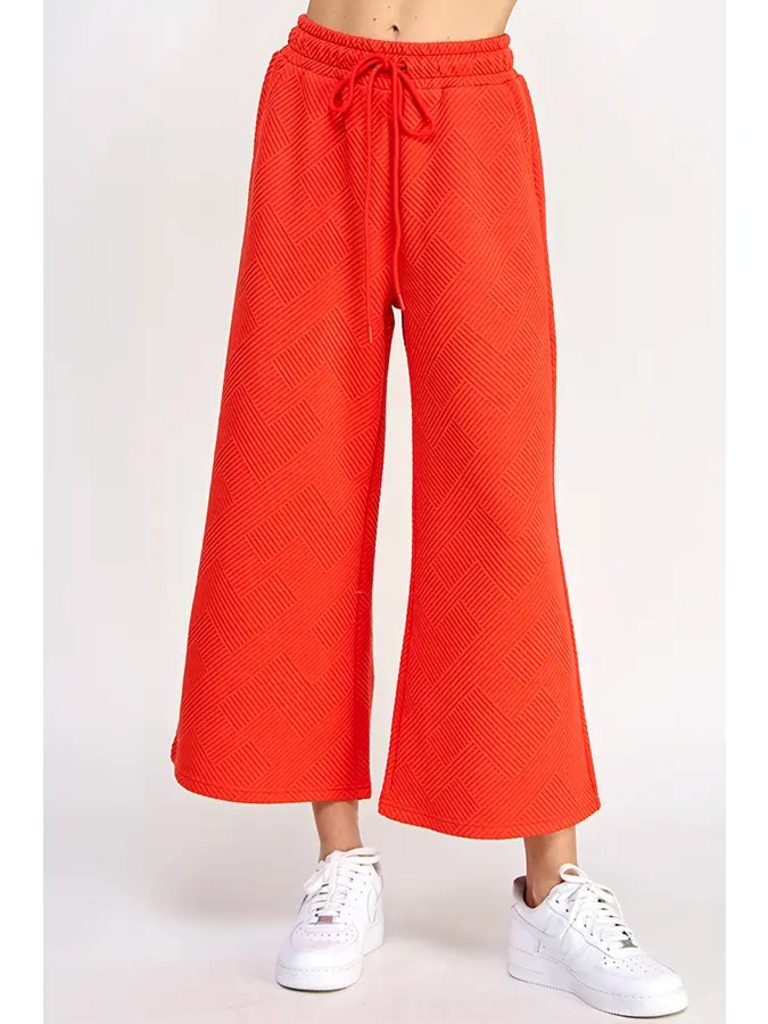 Orange Textured Sweat Set
