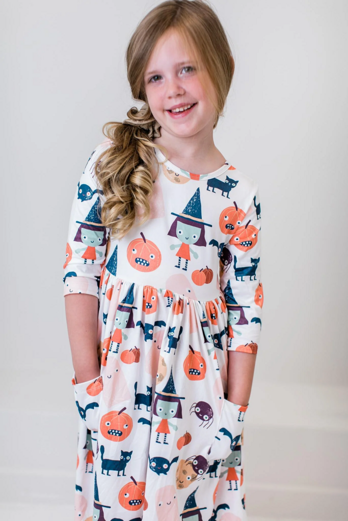 Boo Crew 3/ Sleeve Pocket Twirl Dress