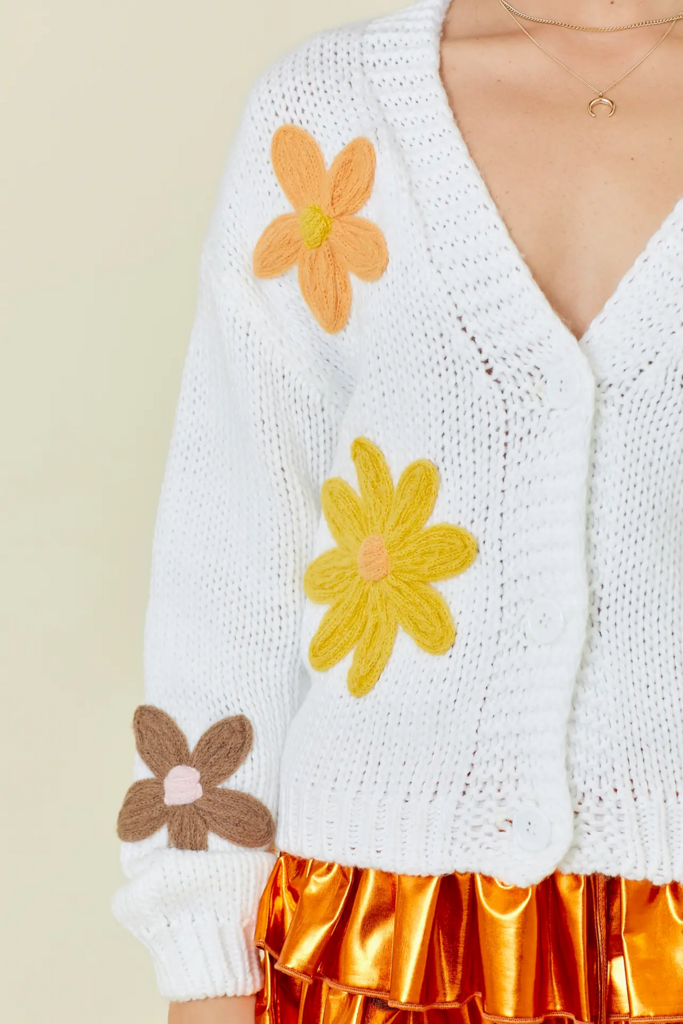 Flower Embroidered Cardigan
