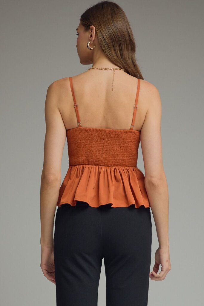 Pleated Cinnamon Top
