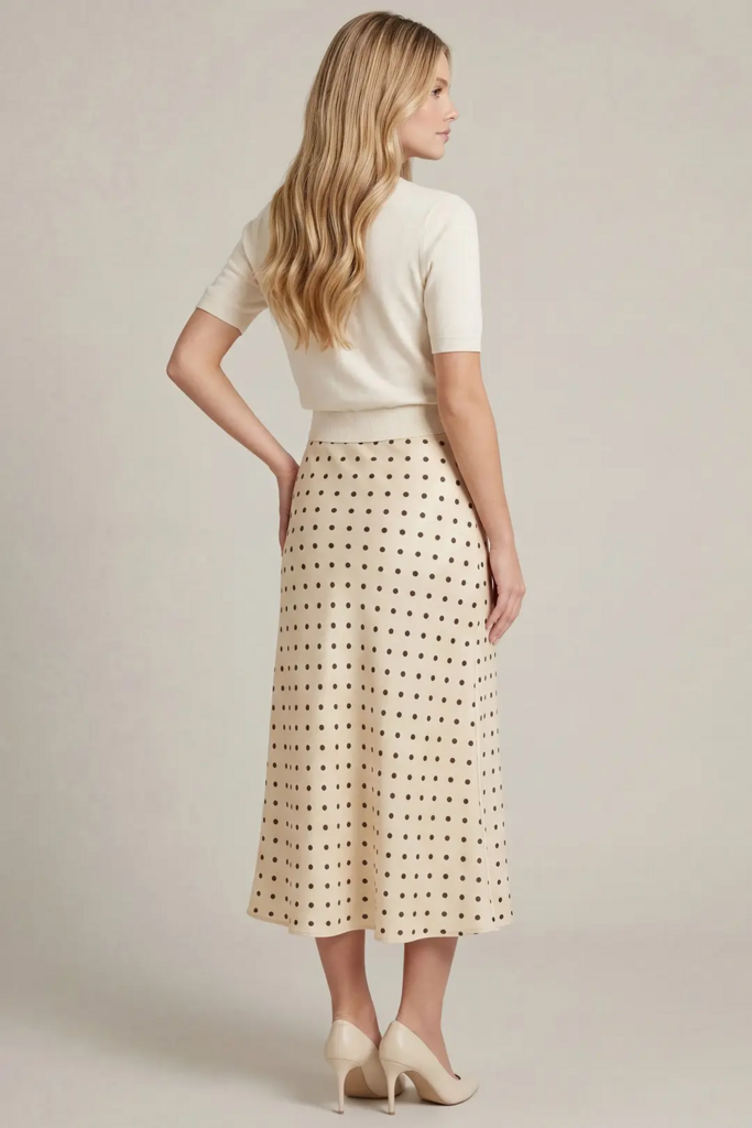 Polka Dot Midi Skirt