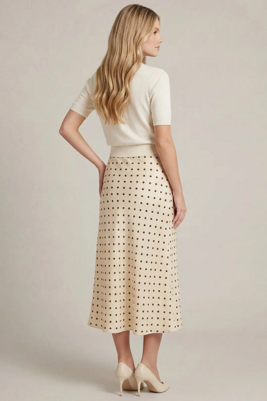 Polka Dot Midi Skirt