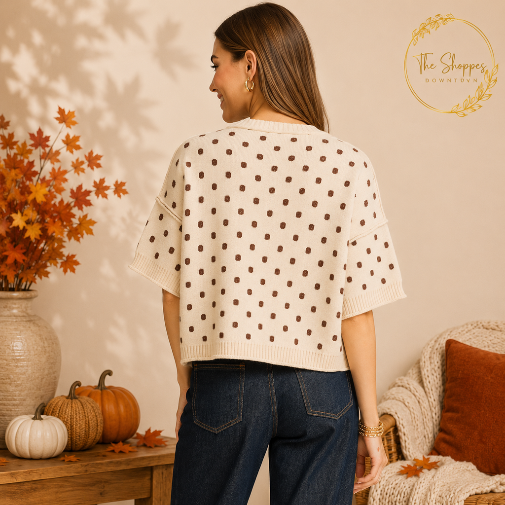 Polka Dot Knit Top