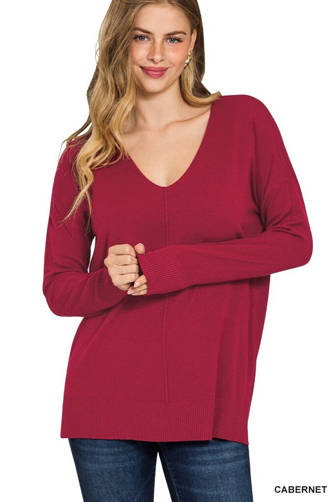 Front Seam Sweater CABERNET