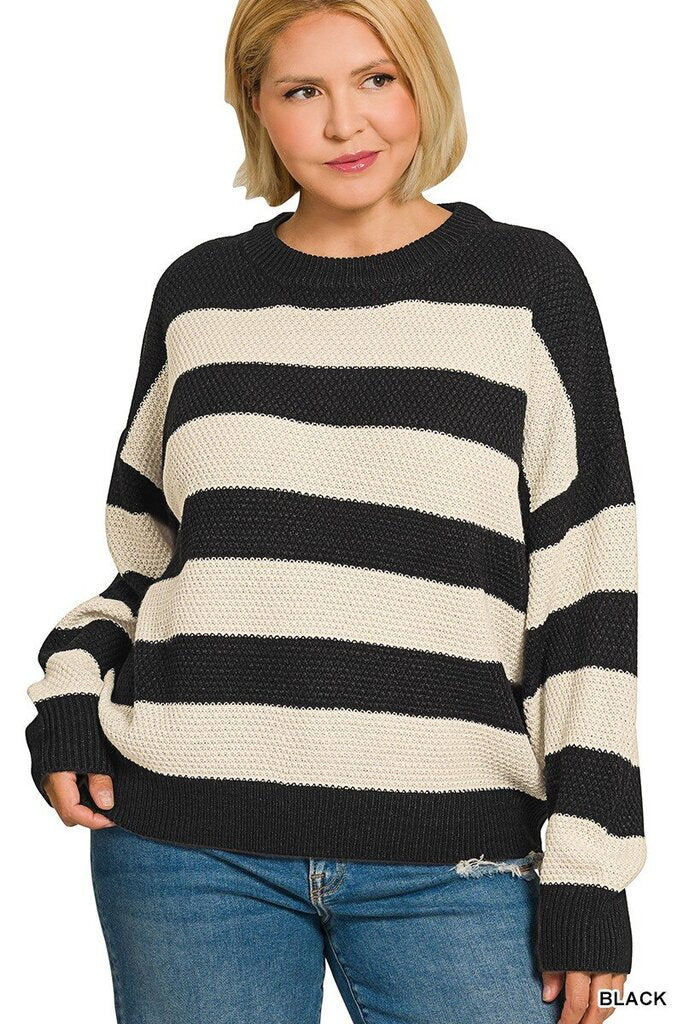 Striped Drop Shoulder Sweater
