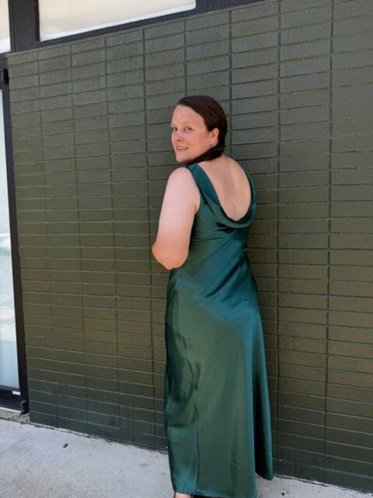 Sleeveless Back Cowl Cocktail Maxi