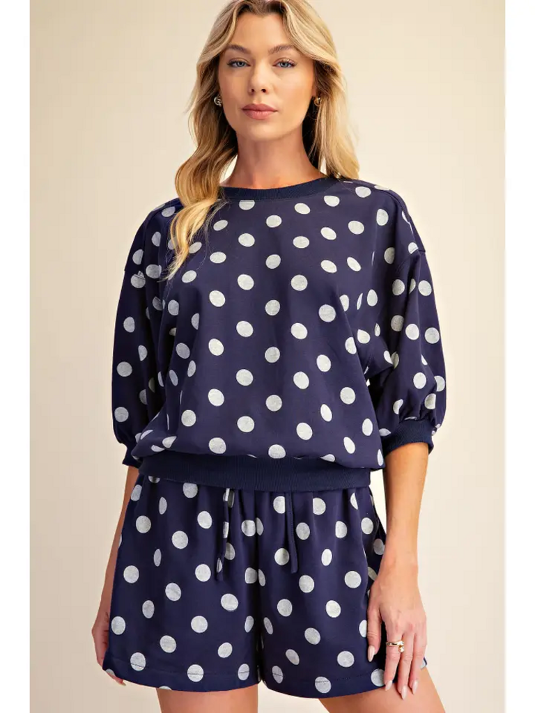 Auburn Polka Dot Short Set