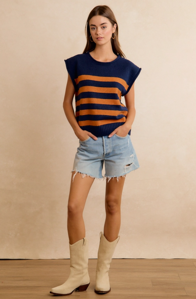 Gameday Striped Knit Top