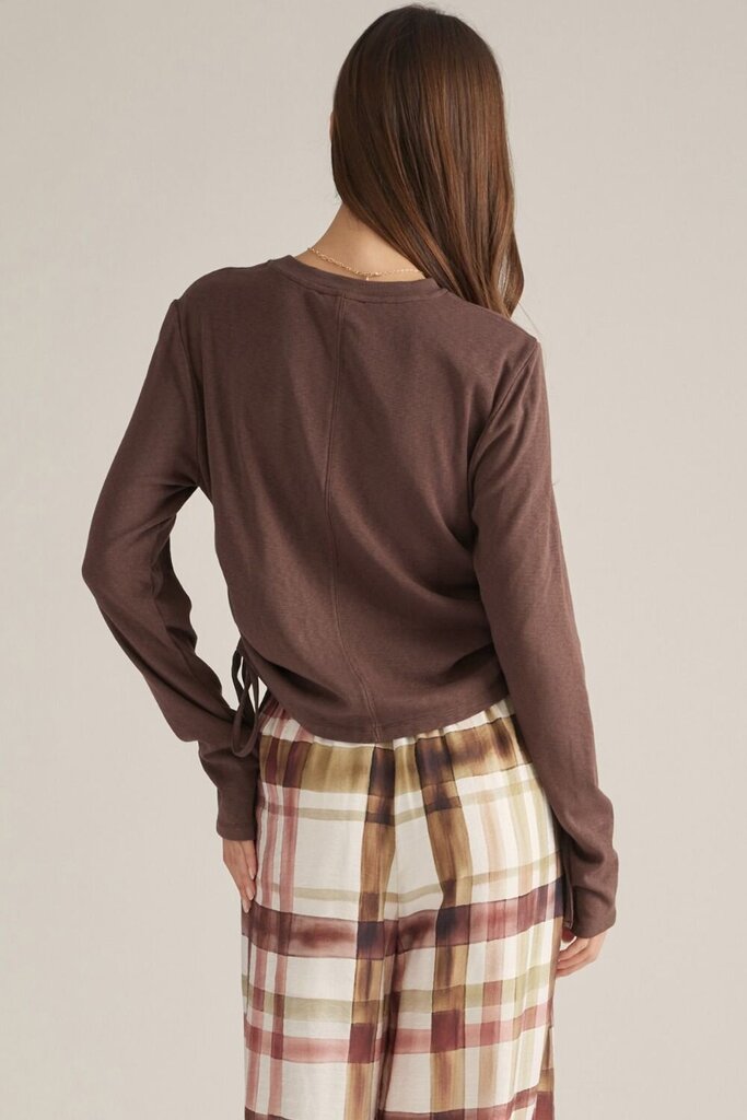 Long Sleeve Top with self-tie ruched sides
