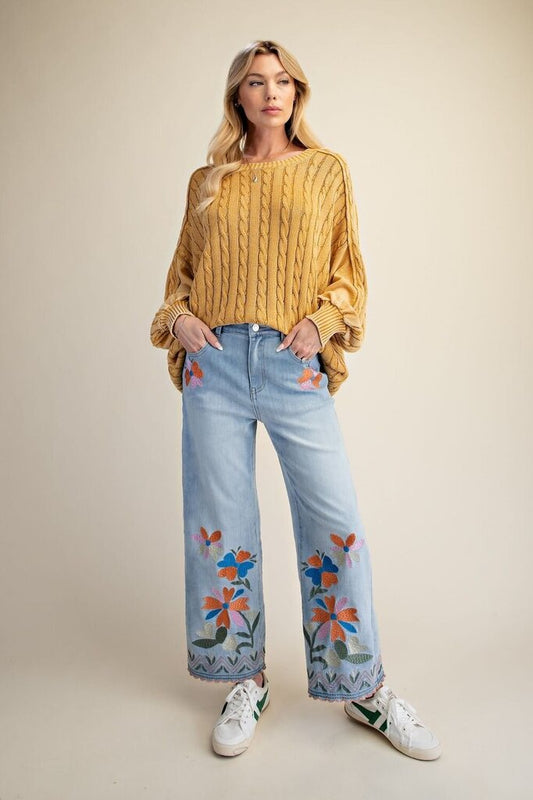 Mustard Cable Knit Sweater