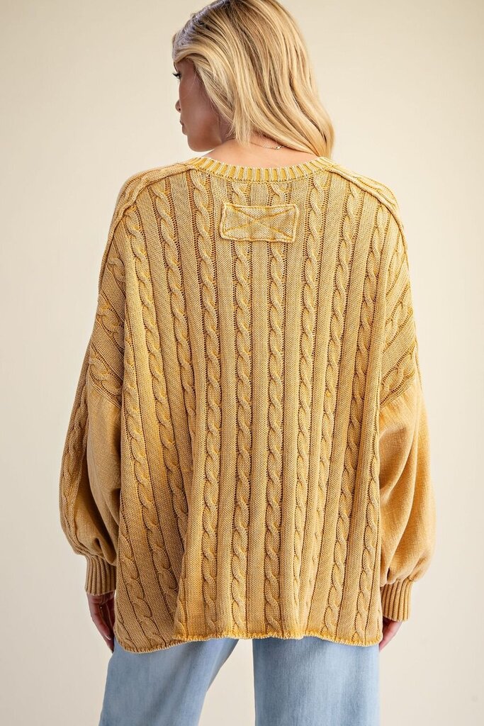 Mustard Cable Knit Sweater