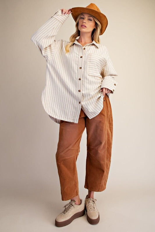 Stripe Woven Button Down