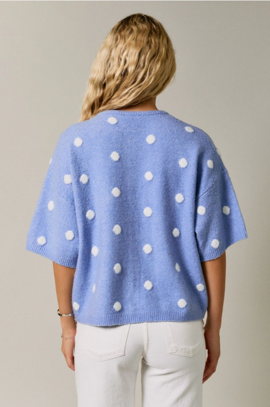 SS Crewneck Polka-Dot Sweater