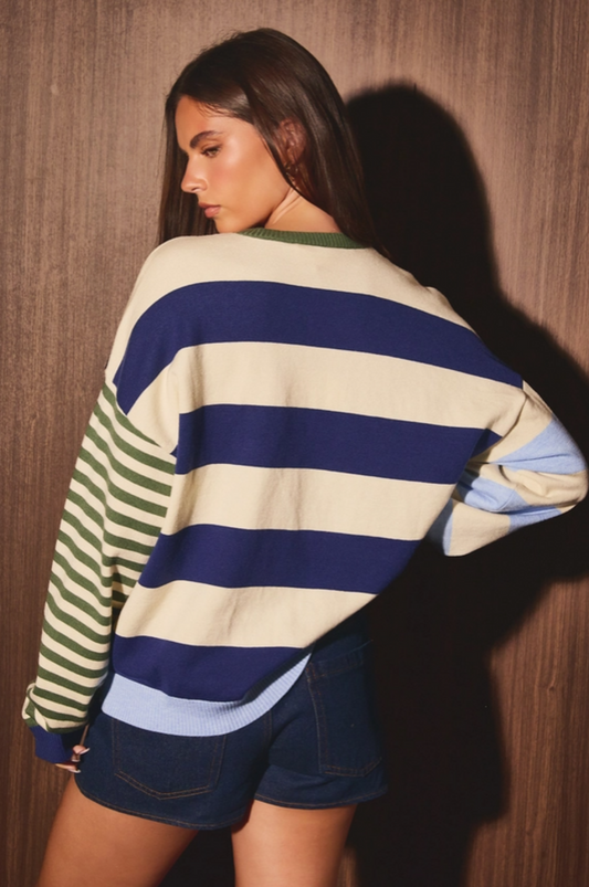 LS Striped Sweater Top