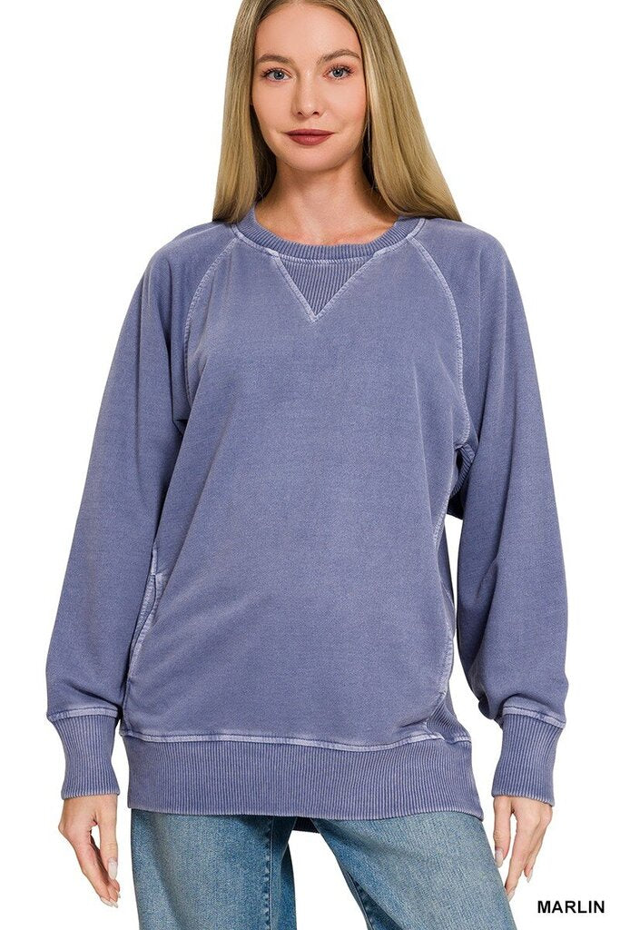 Pigment Dyed French Terry Pullover MARLIN