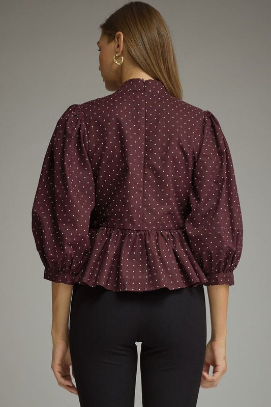 Polka dot Peplum Top