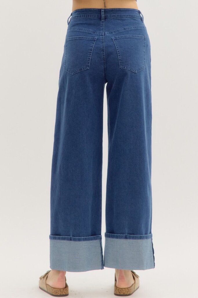 Bottom Cuff Style Denim Jeans