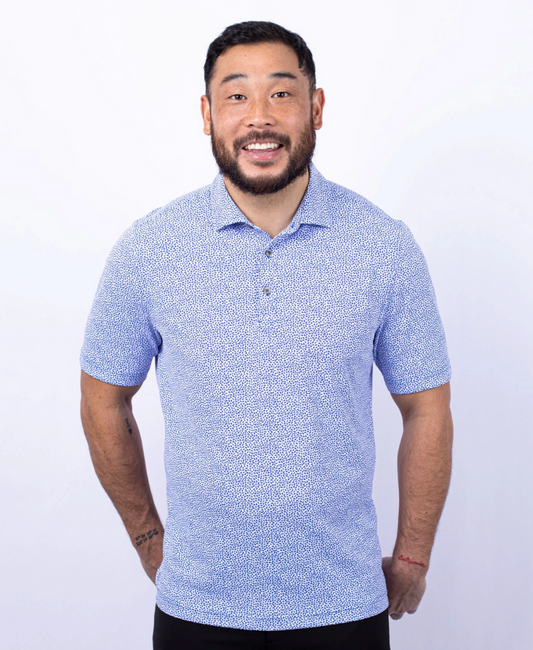 Virtue Eco Pique Botanical Print Recycled Polo