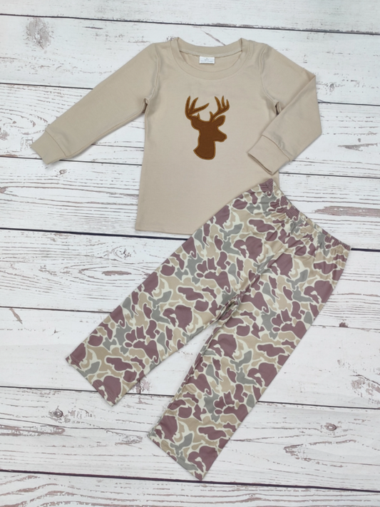 Boys Deer Camo Pants Set