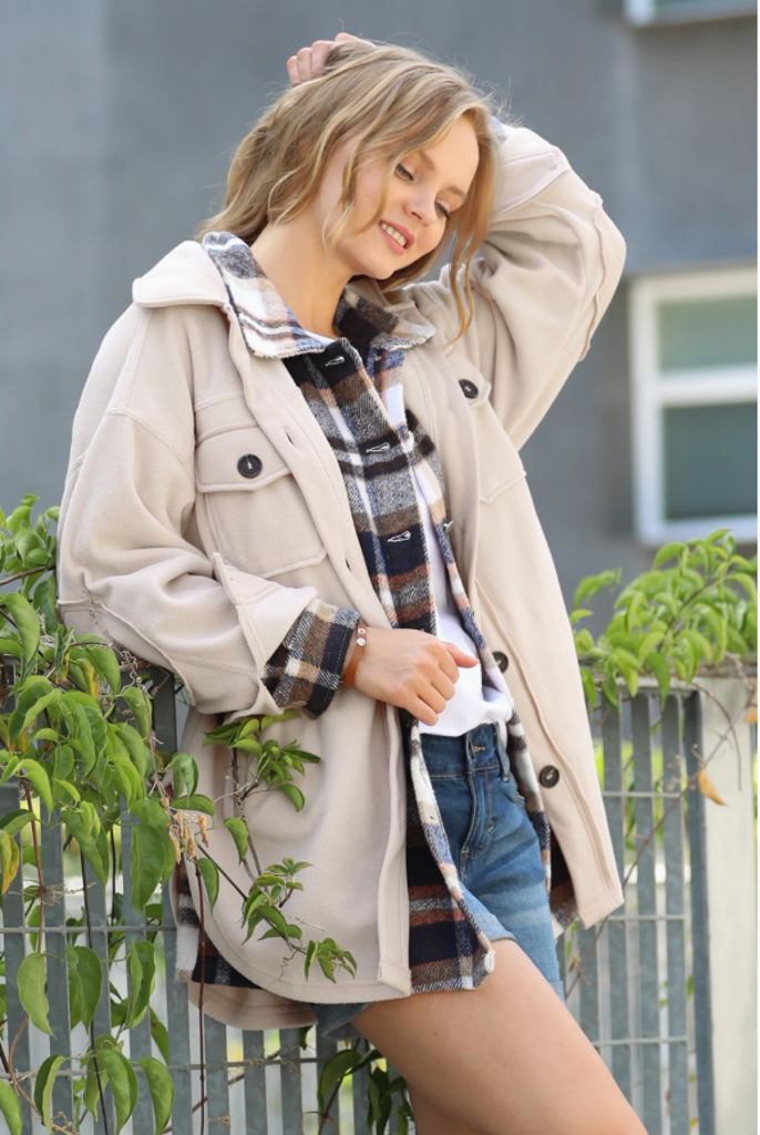 Oversized Fleece Shacket (50% OFF at Checkout)