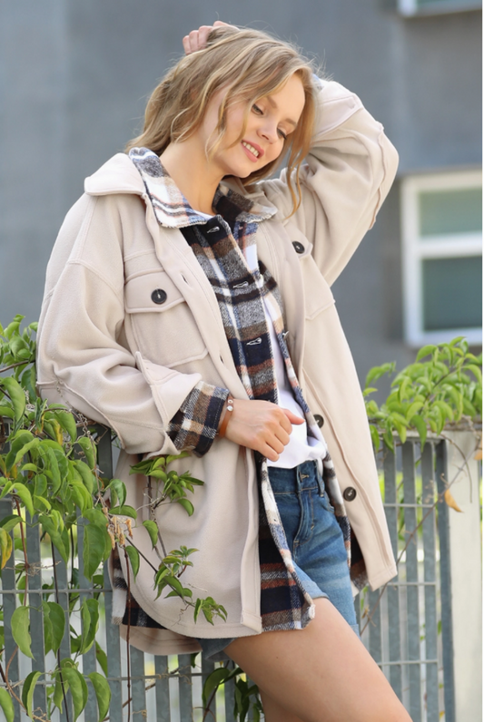 Oversized Fleece Shacket (50% OFF at Checkout)
