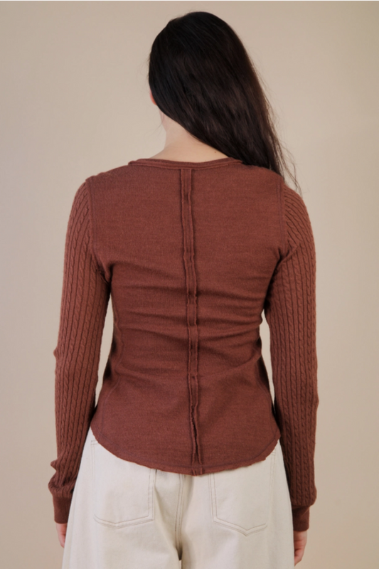 Cable Knit Fitted Top (20% OFF at Checkout)