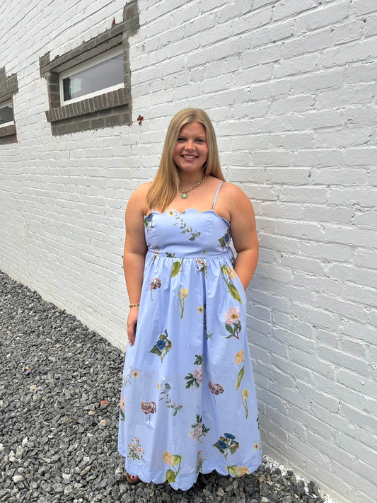 Floral Print Spaghetti Strap Dress