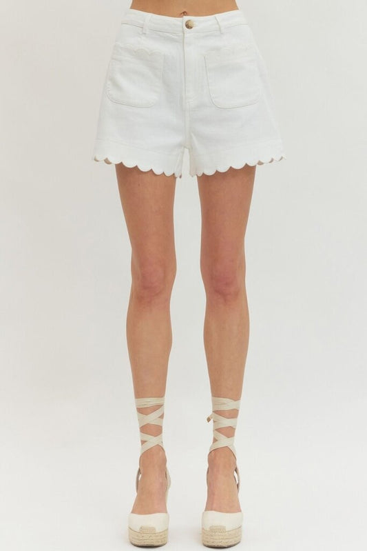 Scalloped Detail Shorts