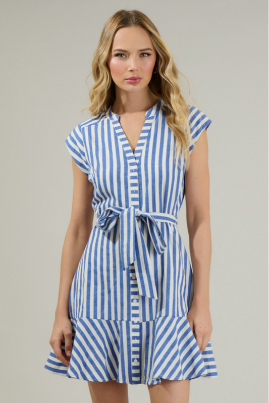 Babette Striped Shirt Mini Dress
