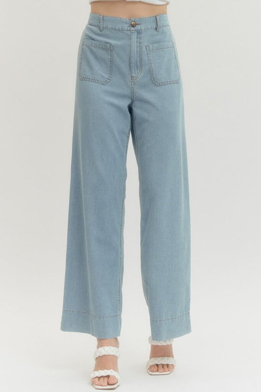 Denim Wide-Leg Pant