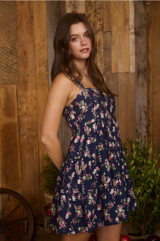 Floral Tiered Mini Dress