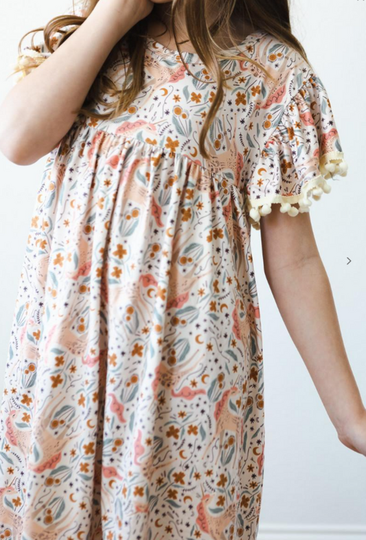 Unicorn Soiree Pom Pom Dress