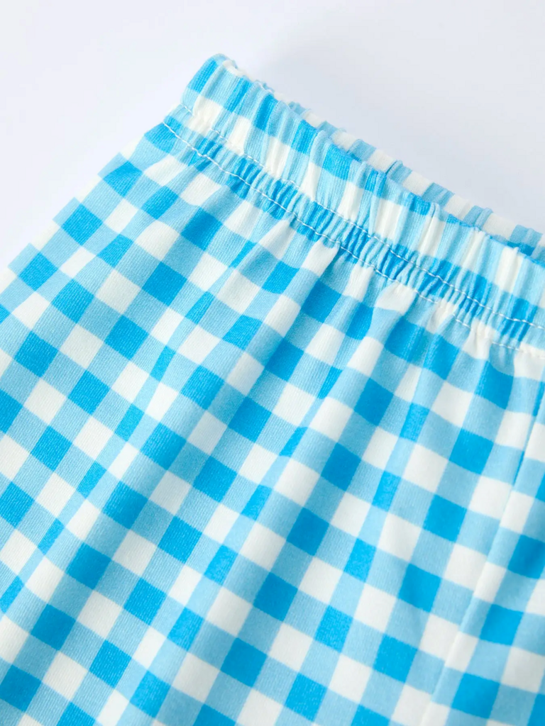 Fish Embroidered Smocking Plaid Boy's Set